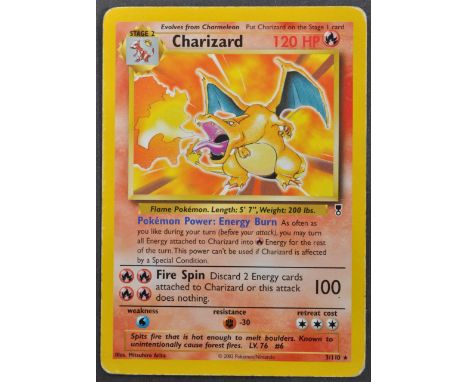 An original vintage&nbsp;2000's Wizards Of The Coast 2002 Pokemon Trading Card Game Pokemon Card Charizard non holo card from