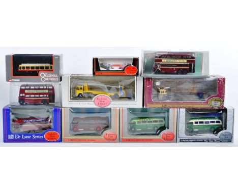 A collection of x10 EFE Exclusive First Editions 1/76 scale diecast model buses and other vehicles comprising; AEC Regal Lond