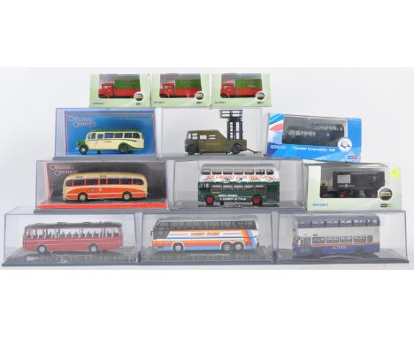 A collection of x12 assorted 1/76 scale 00 gauge trackside scale boxed diecast models. Various makers including Oxford, Corgi