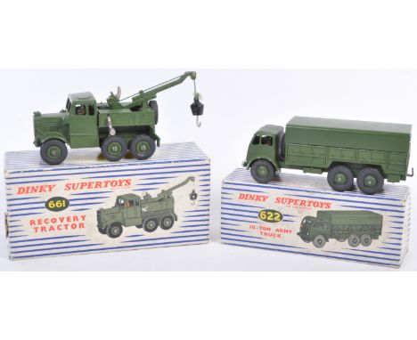 Two original vintage Dinky Supertoys boxed diecast models of Military interest comprising 622 ' 10 Ton Army Truck ' with x8 s