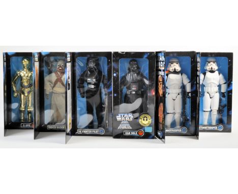 A collection of x6 original vintage boxed Kenner made ' Star Wars Collector Series ' 12" scale playset action figures compris