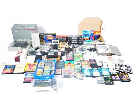 A large collection of ZX Spectrum related computer video game console related hardware, accessories and software to include b