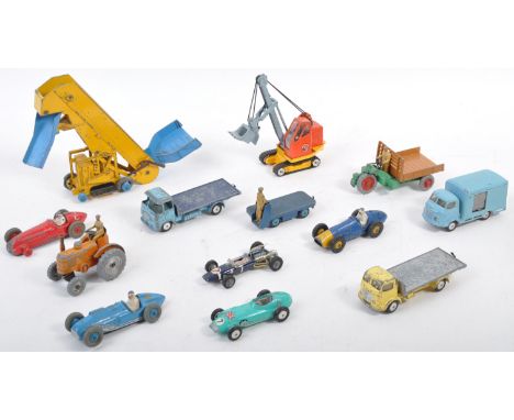 A collection of x13 assorted vintage Dinky Toys and Corgi Toys diecast model cars and other vehicles comprising Dinky 301 Fie