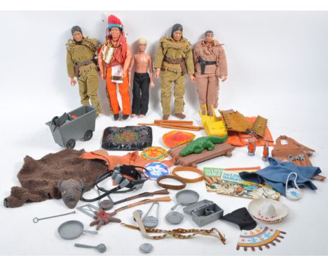 A collection of assorted Gabriel Industries / Marx Toys 1970's Lone Ranger action figures and playset accessories. The collec