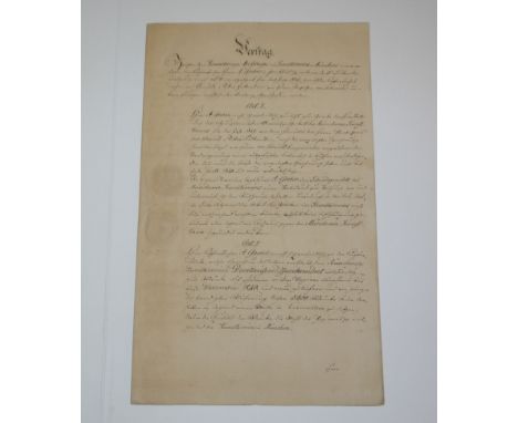 Zwei Autographen des Malers Moritz von Schwind: Vertrag mit Kupferstecher A. Goebel und eigenhändiger Brief an den A. Goebel,