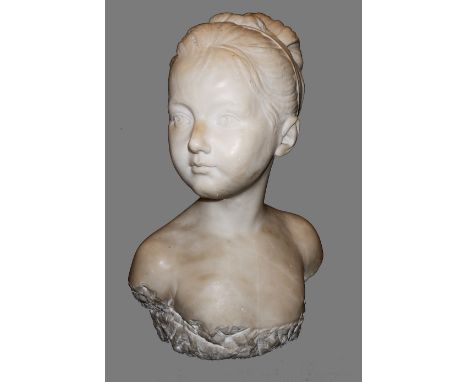 Jean Antoine Houdon, "Louise Brongniart", Marmorfassung um 1780 mit Katalog "Meisterwerke aus baden-württembergischem Privatb