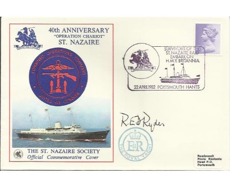  R Ryder VC signed 40th ann Operation Chariot the St Nazaire Raid. Good condition 