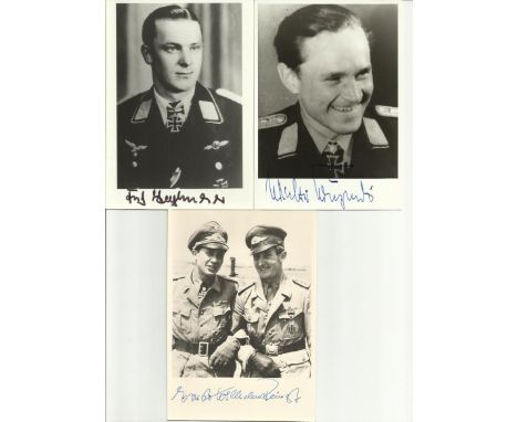  Luftwaffe Ace signed photo collection over 70 6 x 4 black and white photos signed by German Luftwaffe fighter aces, includes