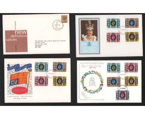  GB FDCs a few hundred in five shoe boxes including Benham Small silks, a Collector Presentation Album of covers for the 1981