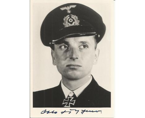  Otto Kretschmer U99 Commander signed stunning 6 x 4 b/w portrait photo. Good condition 