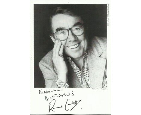  Ronnie Corbett signed 6 x 4 Two Ronnies era portrait photo to Norman. Good condition 