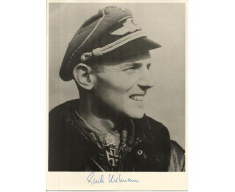  Erich Hartmann signed stunning 8 x 6 rare b/w portrait photo. Good condition 