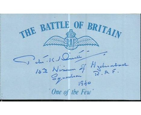  P K Devitt 152 sqdn signed card. Battle of Britain WW2 pilot. Good condition 