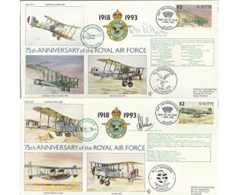 75th Ann RAF VIP signed collection. A complete set of 30 covers comm. 75th ann. RAF signed by VIPs related to the Squadrons d