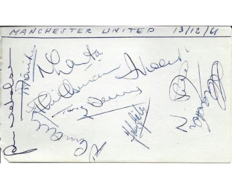 MANCHESTER UNITED VINTAGE AUTOGRAPH ALBUM PAGE 1961&nbsp;
Signatures were obtained 13th Dec 1961 the day Real Madrid played M