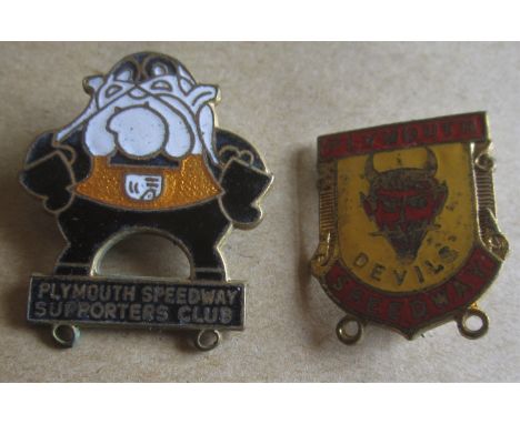 SPEEDWAY - VINTAGE PLYMOUTH GILT BADGES
Badge on right stamped Gladman and Norman.