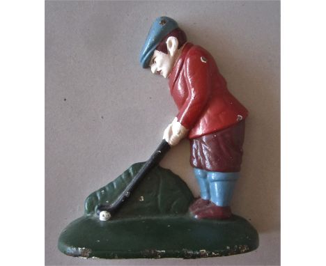 &nbsp;GOLF - VINTAGE CAST IRON DOOR-STOP
7 1/2 inches tall. 