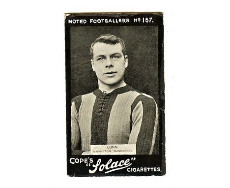 &nbsp;COPE'S SOLACE 1910 CIGARETTE CARD -&nbsp; LUNN WOLVERHAMPTON WANDERERS
Part of a fabulous collection of Wolves trade an