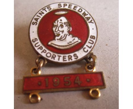 &nbsp;SPEEDWAY - SOUTHAMPTON VINTAGE BADGE WITH 1954 BAR
Gilt. Good condition.  