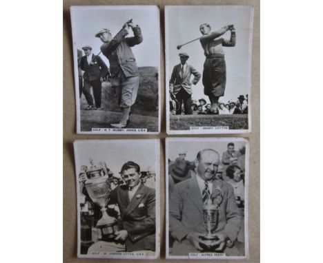 &nbsp;GOLF - BOBBY JONES, COTTON, PERRY &amp; LITTLE PRE-WAR CARDS
Sporting Events and Stars, cigarette cards, published 1935