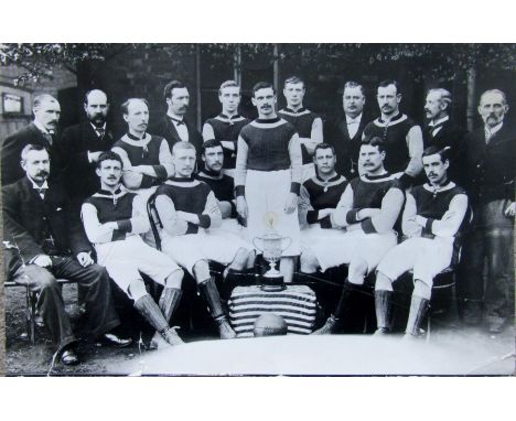 ASTON VILLA 1894-95 FA CUP WINNERS TEAM PHOTOGRAPH
Written in pencil on the rear it states 1893-94 but we think that this is 