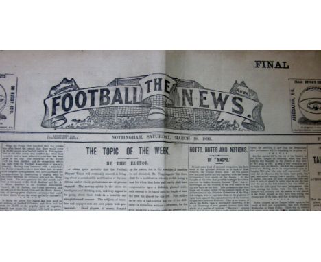 1899 ORIGINAL PAPER - COVERS FA CUP S/F'S DERBY, STOKE, SHEFFIELD UTD &amp; LIVERPOOL + MANCHESTER UTD&nbsp;
Fantastic Broad 