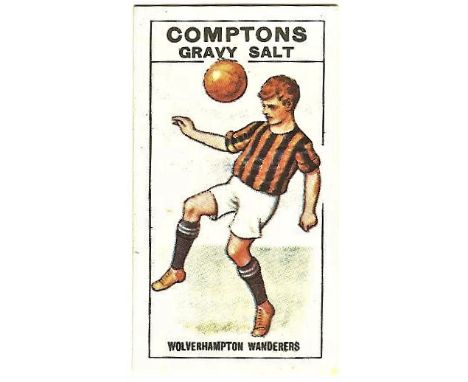 1924 COMPTON'S GRAVY SALT TRADE CARD - WOLVERHAMPTON WANDERERS
Part of a fabulous collection of Wolves trade and cigarette ca