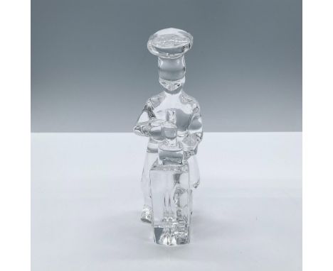 Beautiful clear crystal figure from the Craftsman series. Depicts a chef stirring a pot. Orrefors original tag on the side. S