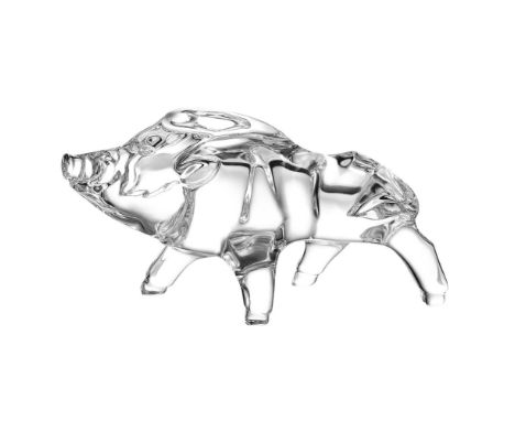 Pig figure with subtle golden accents on the ears and snout. 2812391. This item has its original box. Box measures: 4.5"L x 4