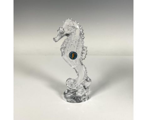 Exquisite crystal figure of a seahorse, a mystical and magical sea creature, crafted with an elaborate crystal cut design. Wa