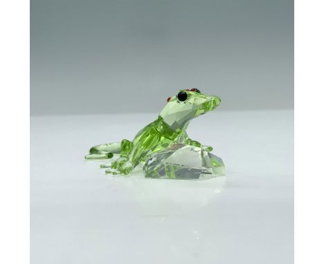 This limited edition Swarovski crystal Gecko is made from green crystal, with black eyes, and red stones on the top of his he