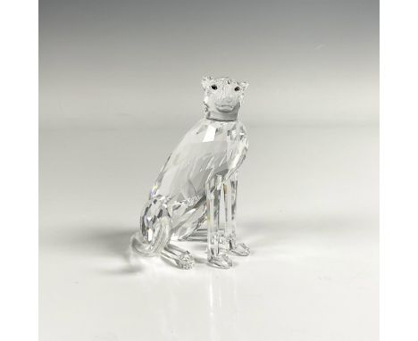 Clear crystal figure of a cheetah, part of the African Wildlife group, featuring intricately crafted crystal cuts on its body