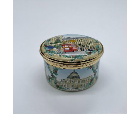 This small limited edition pill box features a scene from Regent Street London. This item has its original box measuring 4.75