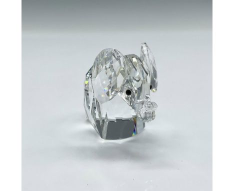 Part of the African Wildlife collection this faceted crystal figure has black crystal eyes and a floppy metal tail. Swarovski