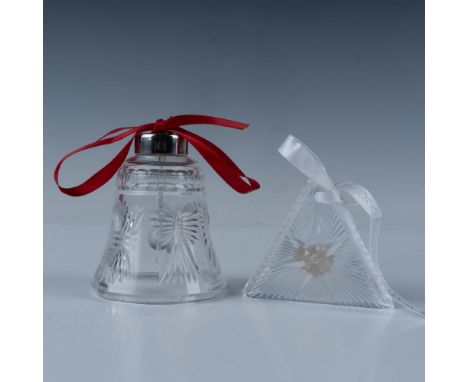 The Waterford Crystal 2000 Times Square Triangle Star of Hope Ornament and Millennium Bell showcases the symbols of the five 