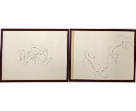 Kafmann, D. (um 2017) 2 Arbeiten mit Figuren. Graphik und Prägedruck, je u. mit Bleistift sign. und dat. (20)17. Je ca. 39x 5