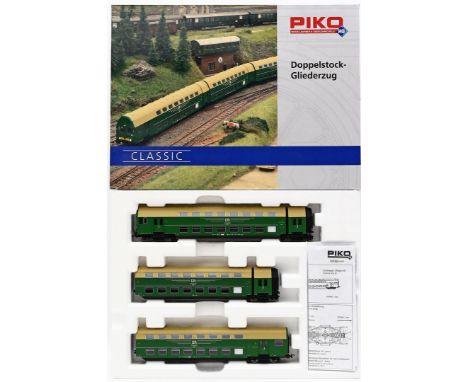 Doppelstock-Gliederzug, PIKO H0. Art.-Nr. 53122, für Gleichstrombetrieb. Funktion nicht geprüft. In Originalverpackung. Unbes