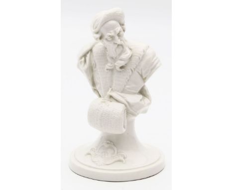 Bustelli, Franz Anton Männliche Büste als Allegorie des Winters. Porzellan, weiß. Prägemarke Nymphenburg, um 1900-1920. 1. Wa