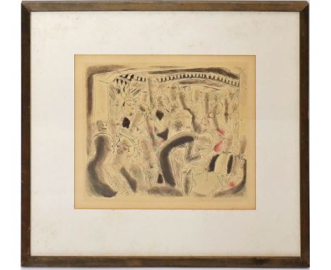 Chas-Laboorde (1886-1941) In Berliner Tanzlokal. Kolorierte Radierung (gebräunt). Um 1930. 23x 28 cm. PP., R.