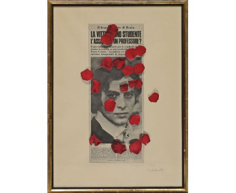 Buthe, Michael (1944 - 1994) "Sebastiano Lucarelli". Farboffset (l. Altersspuren), re. u. mit Beistift sign. und bez. "Probed
