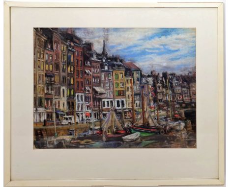 Auerbach, Alfred (1912 Rostock - Berlin 1980) Hafenansicht. Pastell. 48x 60 cm. PP., R.