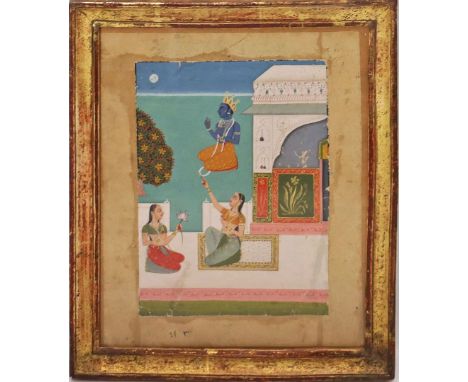Unbekannter Maler. Anbetung. Gouache (Altersspuren). Persien. Ca. 21x 15 cm. R. 