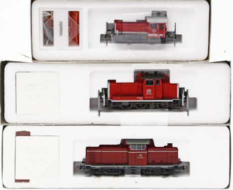 2 Rangierloks und Köf, Roco H0. Art.-Nrn. 43622, 43644 und 43437, für Gleichstrombetrieb, Funktion nicht geprüft. In Original