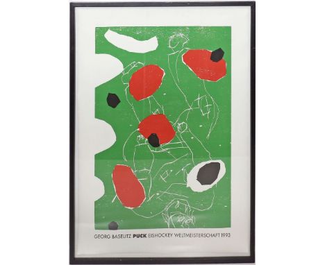 Baselitz, Georg (geb. 1938 in Deutschbaselitz, Sachsen), eigentlich Hans-Georg Kern "Puck". Farbserigraphie, typographisch be