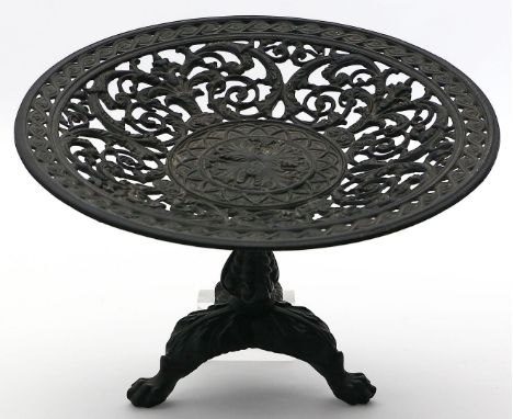 Aufsatzschale. Schwarz patinierter Eisenguss. Nach einem Modell von K. F. Schinkel. H. 13,5 cm.
