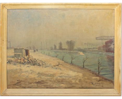 Rummelspacher, Joseph (1891 Berlin 1979) "Spree...", so undeutlich auf Keilrahmen betitelt. Öl/Lwd., re. u. u. sign. 60x 80 c