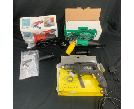 Angle grinder, hi koki disc grinder and a Hammer drill, untested