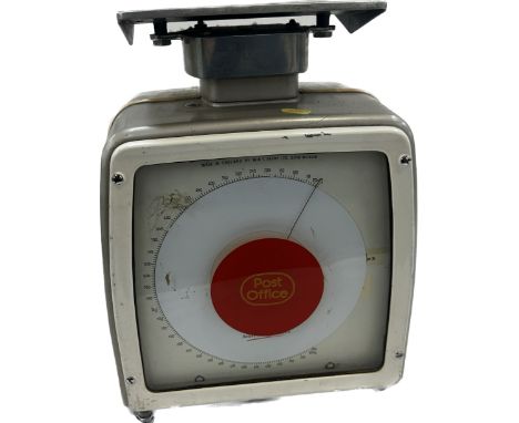 Vintage post office scales measures approximately 17 inches tall 