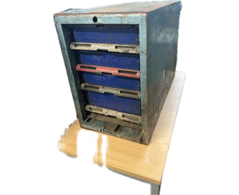 Metal multi drawer tool chest with engineering and mechanical tools to include tap and dyes, drill bits, spanners etc