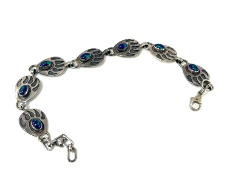 Vintage silver stone set bracelet by makers S.J 